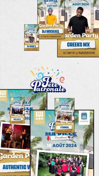 [Mairie de SLM]  L’affiche de la Garden Party pour la Fête Patronale sera animé par :  – Le grou…